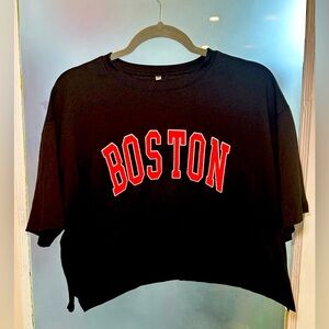 Cropped Boston Oversized Shirt Medium